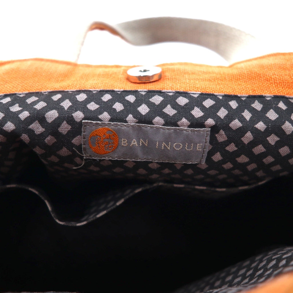 BAN INOUE Hata Borsa tote in canapa di lino Arancione Lino Fabbricata in Giappone
