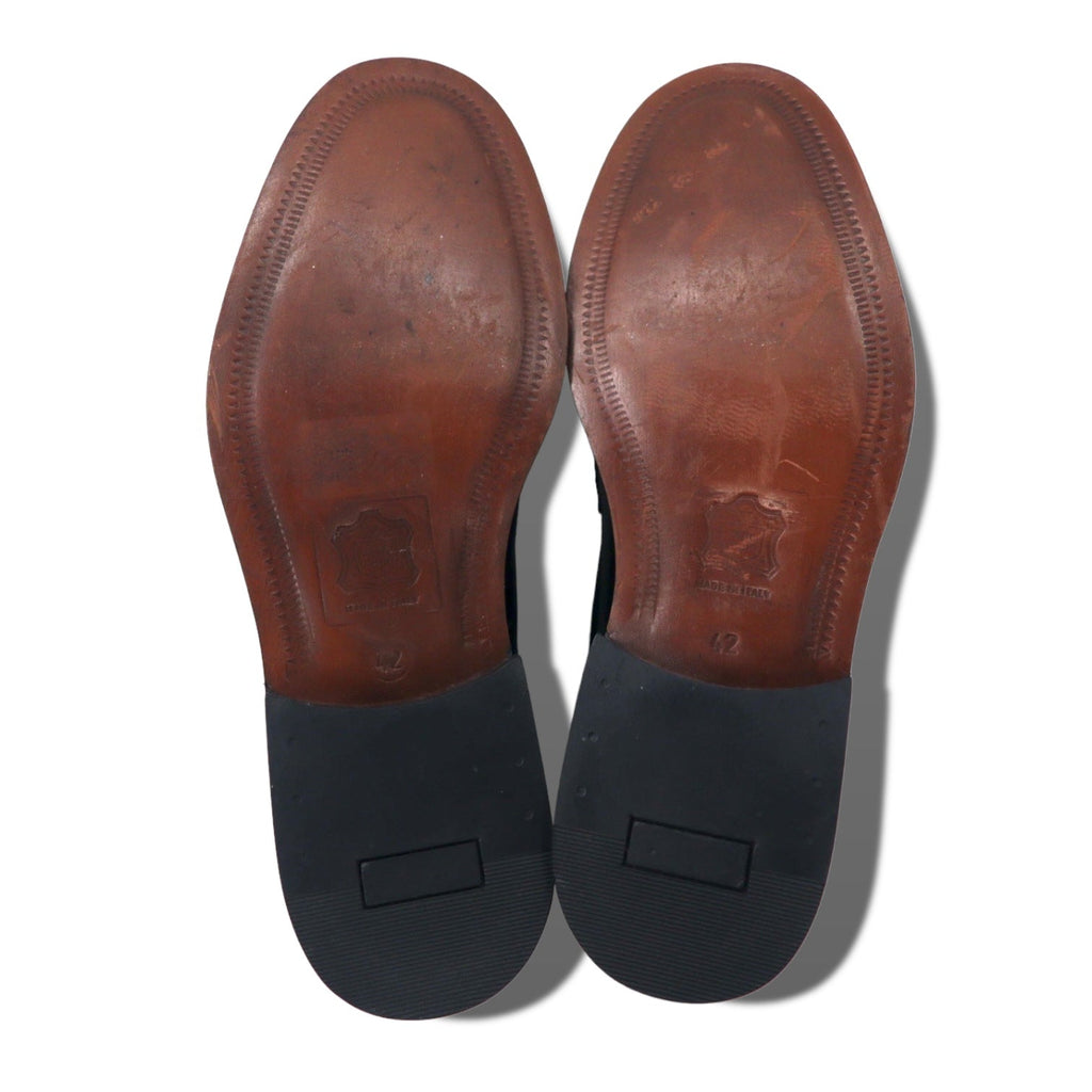 Sir Edward Scarpe eleganti Made in Italy 26.5cm Nere Pelle Quarter Brogue Punta dritta