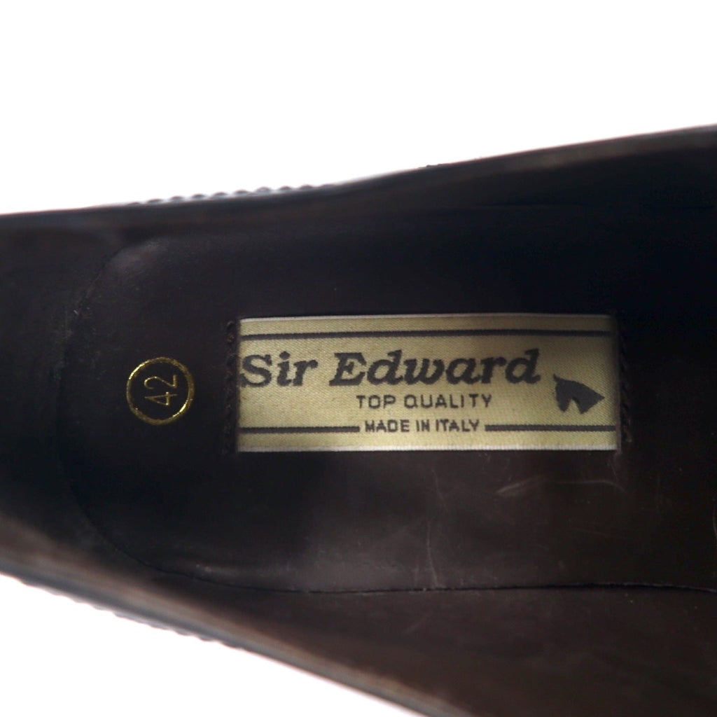 Sir Edward Scarpe eleganti Made in Italy 26.5cm Nere Pelle Quarter Brogue Punta dritta