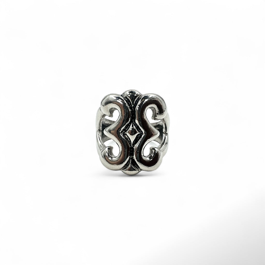 Vintage Indian Jewelry Anello largo vintage di gioielli indiani, misura 18, argento