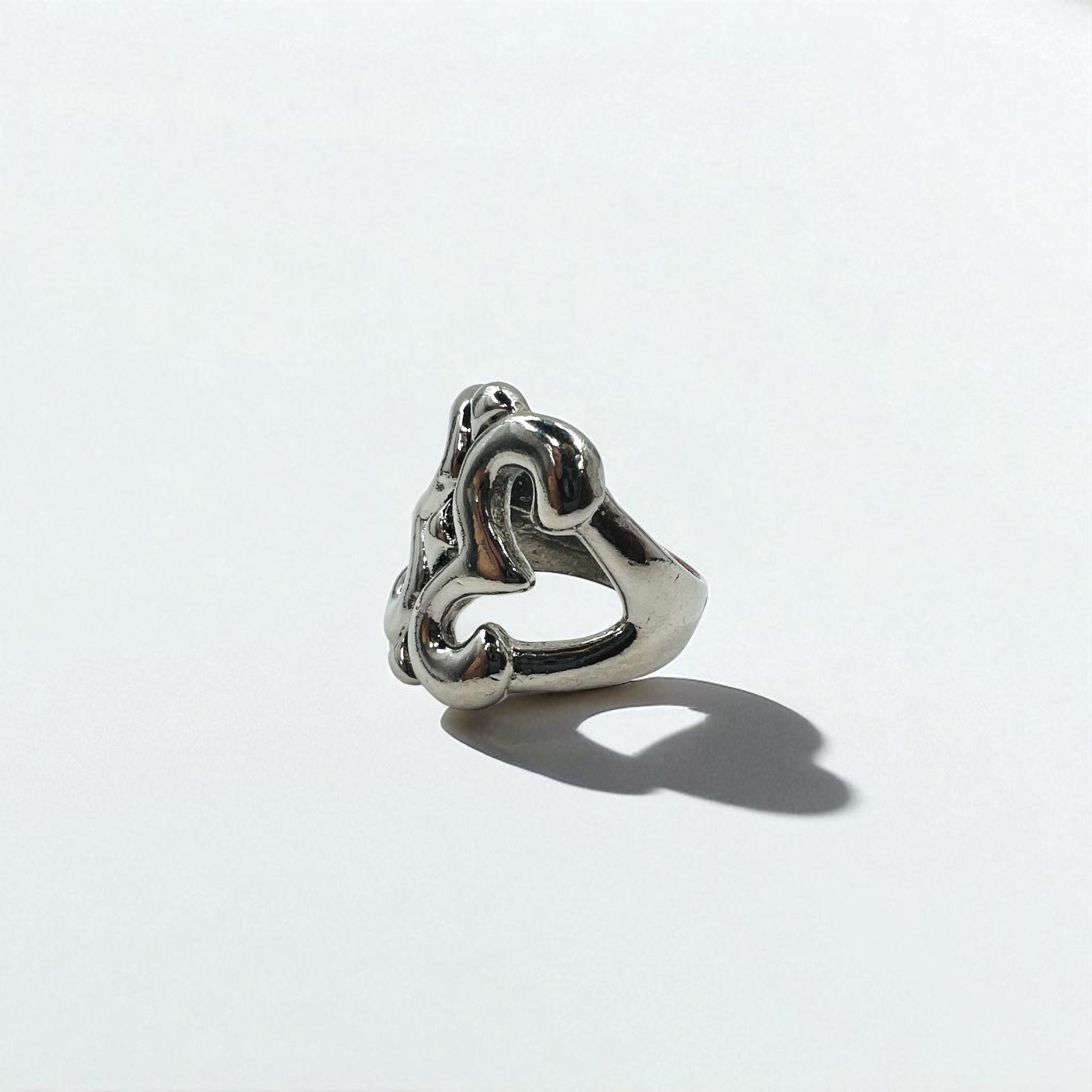 Vintage Indian Jewelry Anello largo vintage di gioielli indiani, misura 18, argento