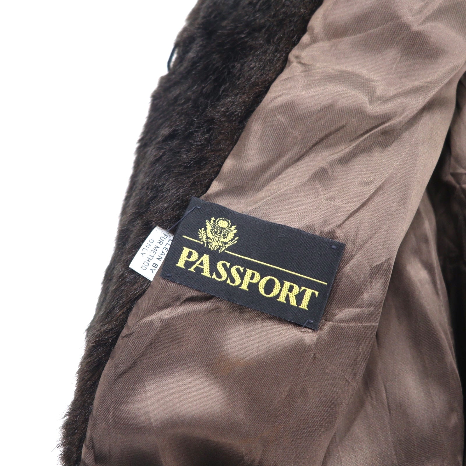 Anni '90 PASSPORT Cappotto in pelliccia sintetica L Marrone Acrilico