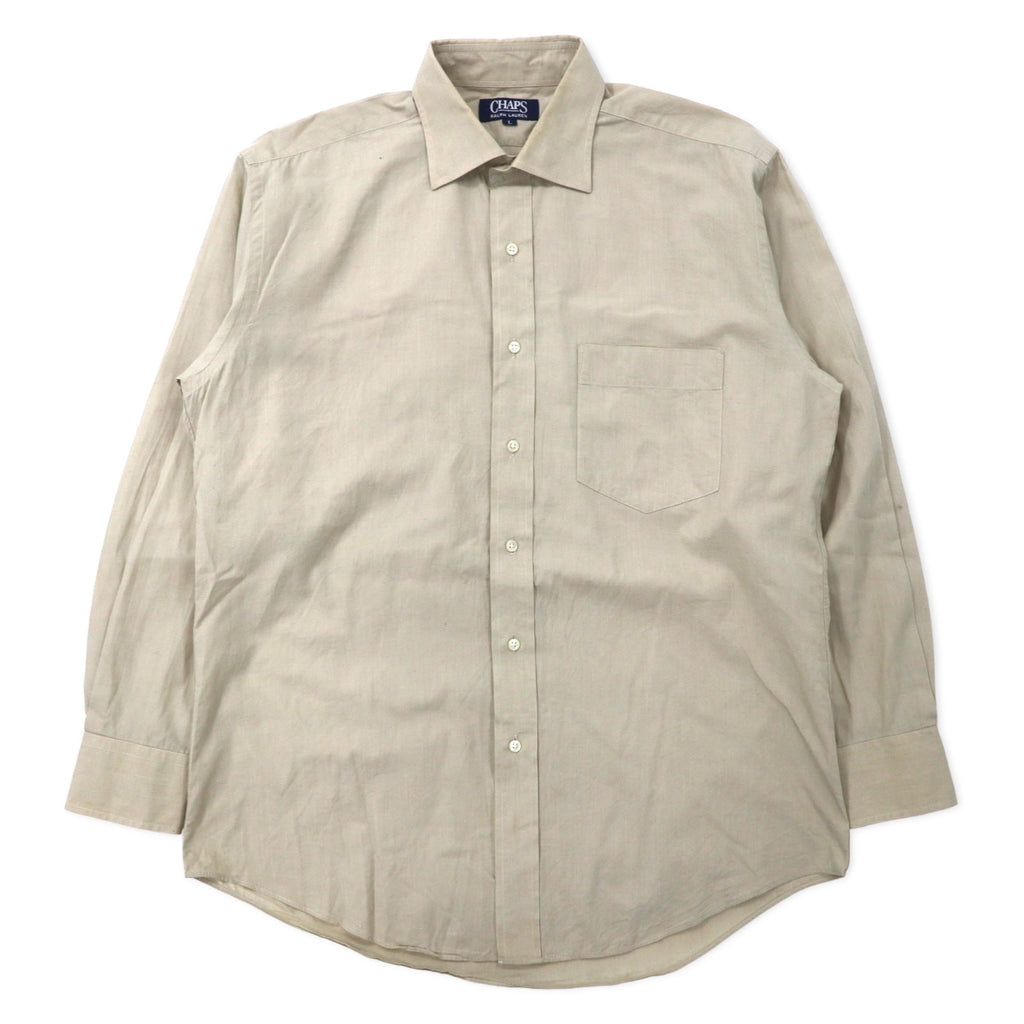 CHAPS RALPH LAUREN anni '90 camicia elegante L beige cotone Made in Japan