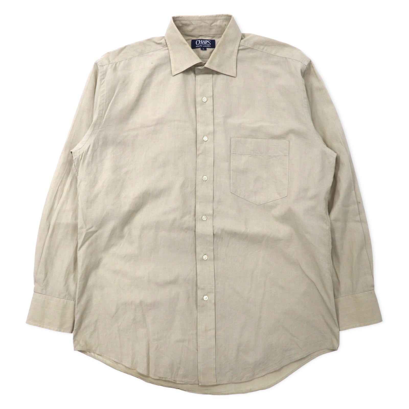 CHAPS RALPH LAUREN anni '90 camicia elegante L beige cotone Made in Japan