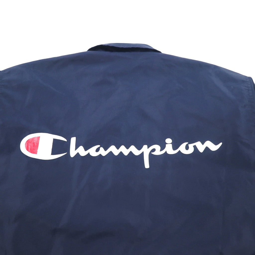 Champion anni '90 Giacca lunga allenatore M Navy Script Logo Stampa posteriore