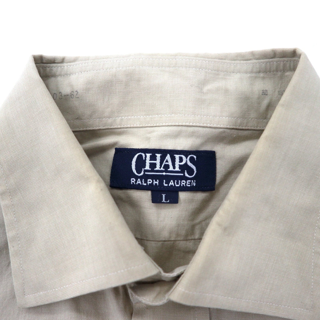 CHAPS RALPH LAUREN anni '90 camicia elegante L beige cotone Made in Japan