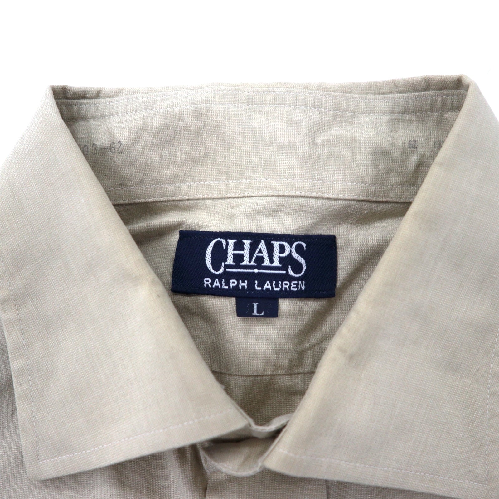 CHAPS RALPH LAUREN anni '90 camicia elegante L beige cotone Made in Japan