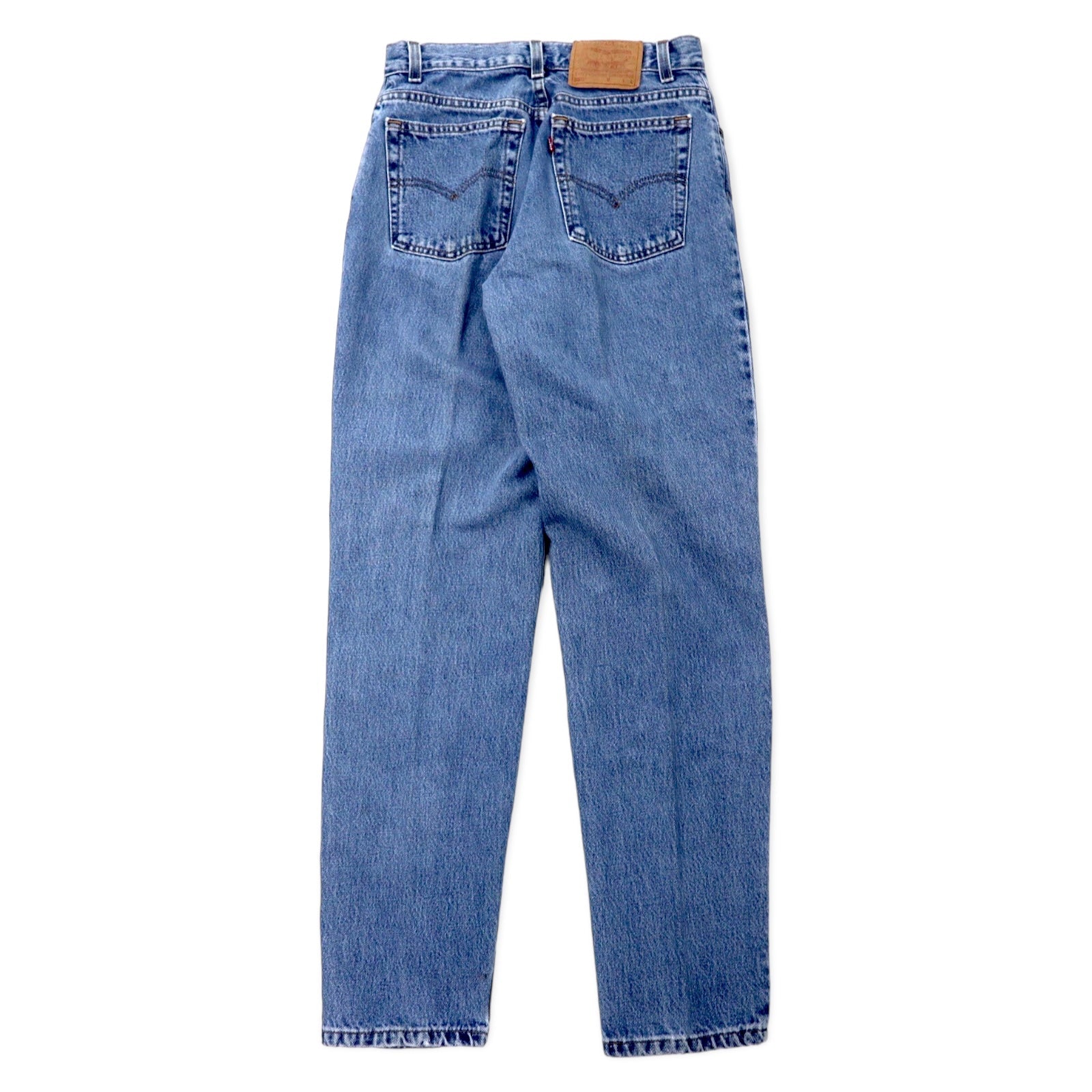 Levi's USA 90s 550 Relaxed Fit Tapered Jeans Taglia 10 Blu Ice Wash Cotone Bottone retro 512