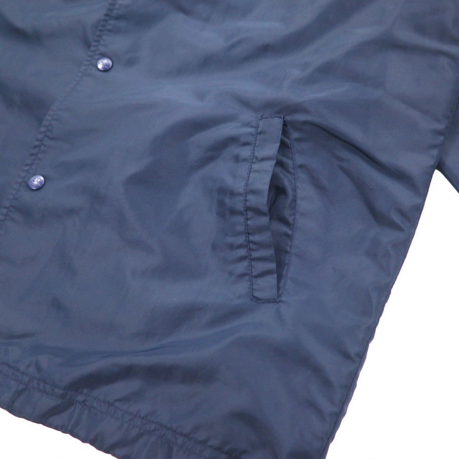 Champion anni '90 Giacca lunga allenatore M Navy Script Logo Stampa posteriore