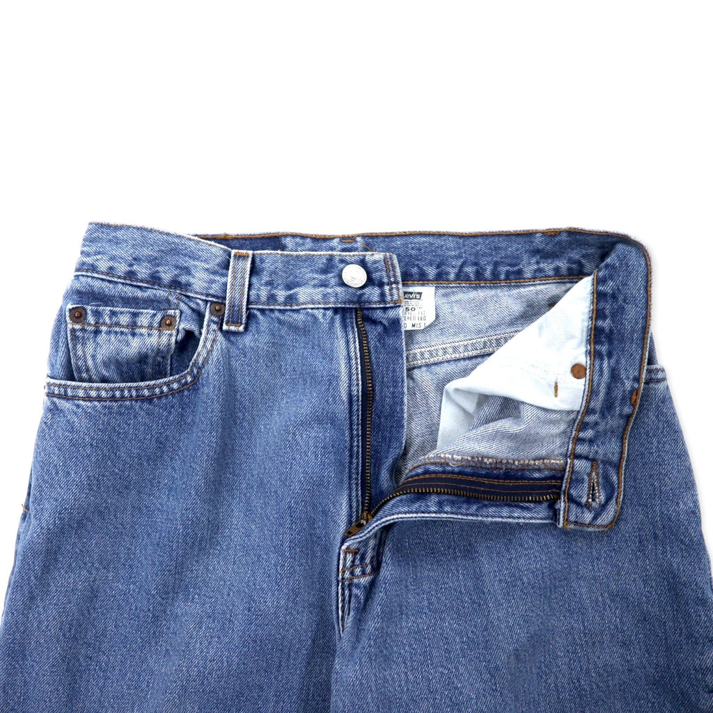 Levi's USA 90s 550 Relaxed Fit Tapered Jeans Taglia 10 Blu Ice Wash Cotone Bottone retro 512