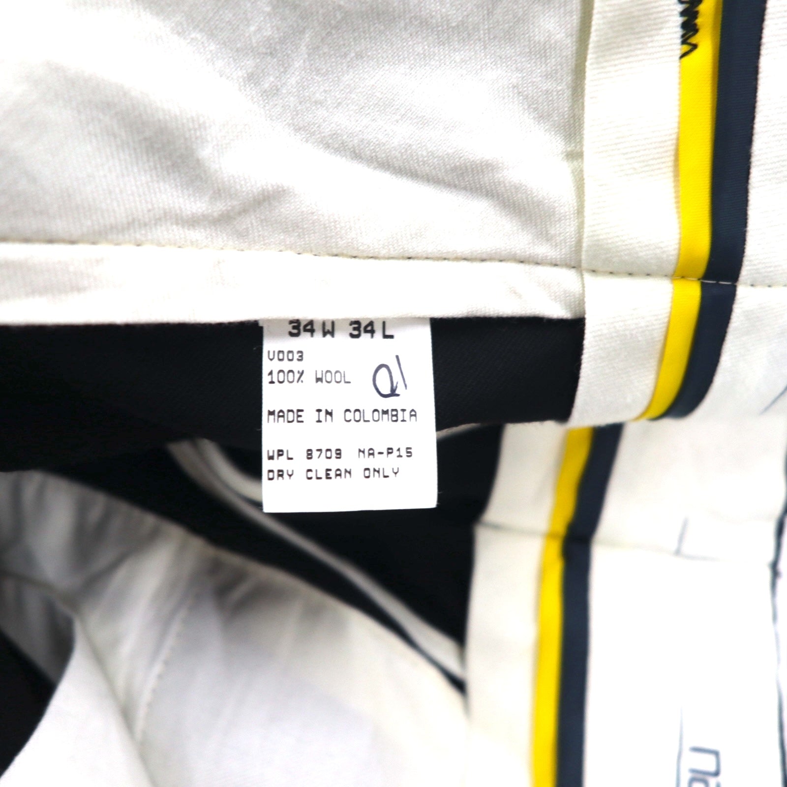 nautica anni '90 Super 100's Pantaloni larghi a due pinces L neri in lana