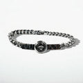 VERSACE Vintage Medusa Bracciale a Catena Maglia Curb Argento Made in Italy