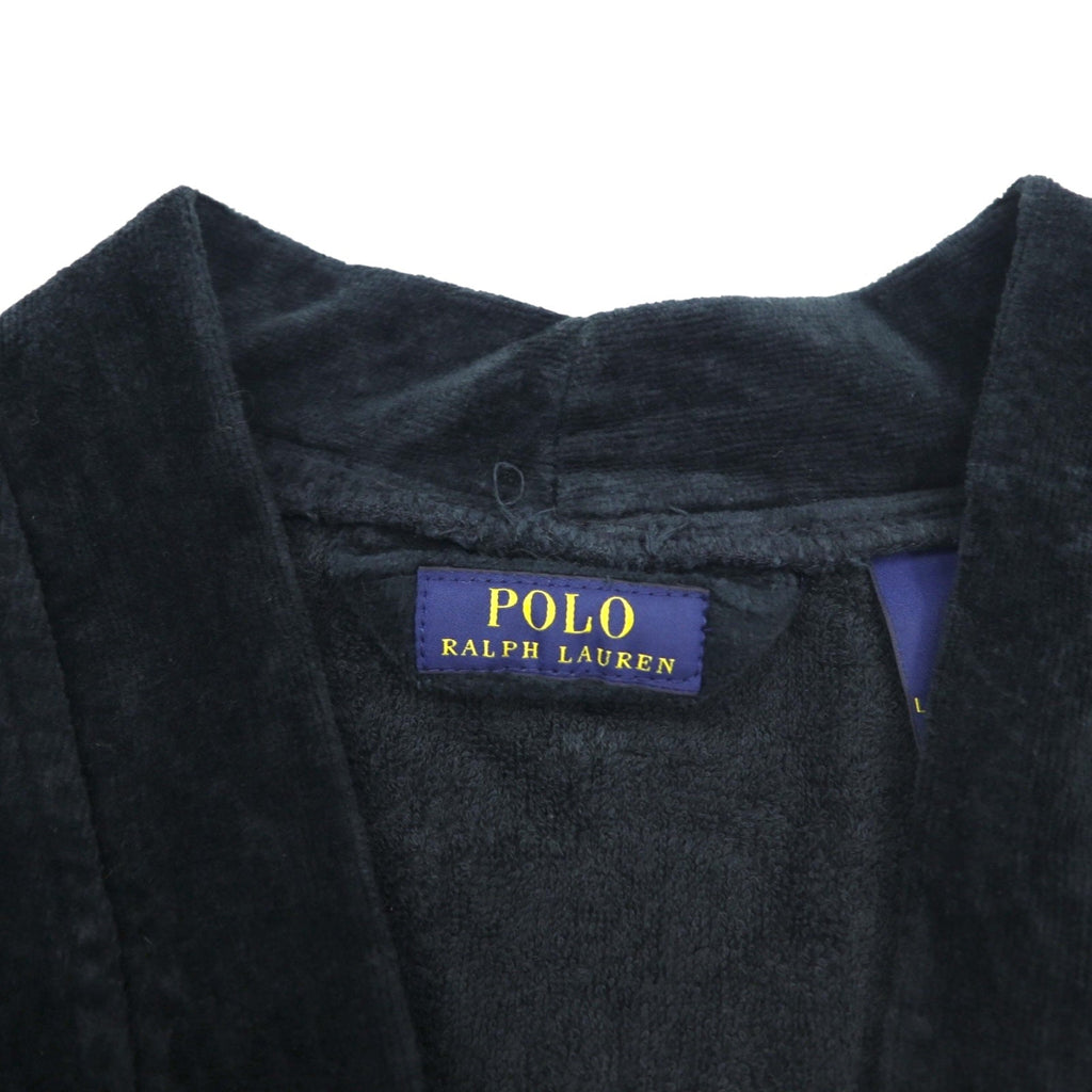 POLO RALPH LAUREN Accappatoio in spugna L/XL nero in cotone con cintura