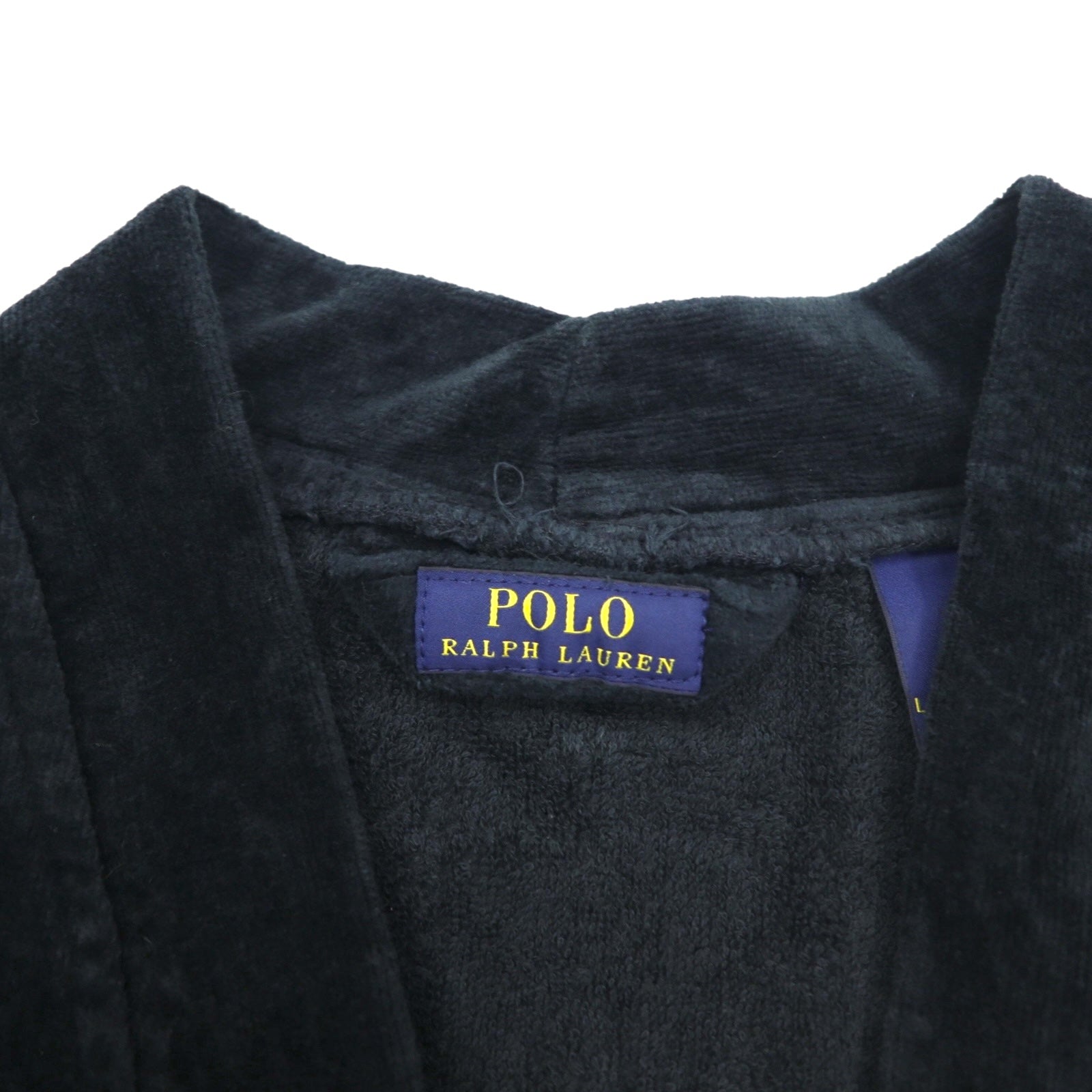 POLO RALPH LAUREN Accappatoio in spugna L/XL nero in cotone con cintura