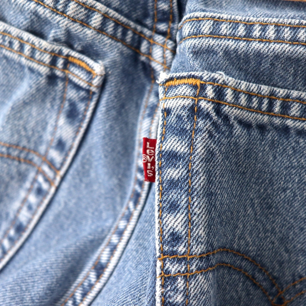 Levi's USA 90s 550 Relaxed Fit Tapered Jeans Taglia 10 Blu Ice Wash Cotone Bottone retro 512