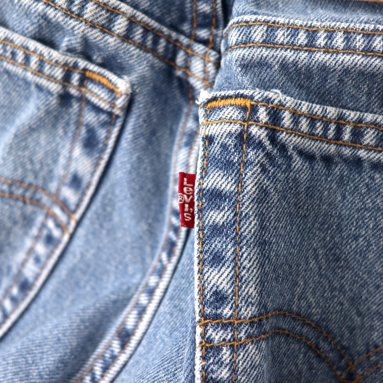 Levi's USA 90s 550 Relaxed Fit Tapered Jeans Taglia 10 Blu Ice Wash Cotone Bottone retro 512