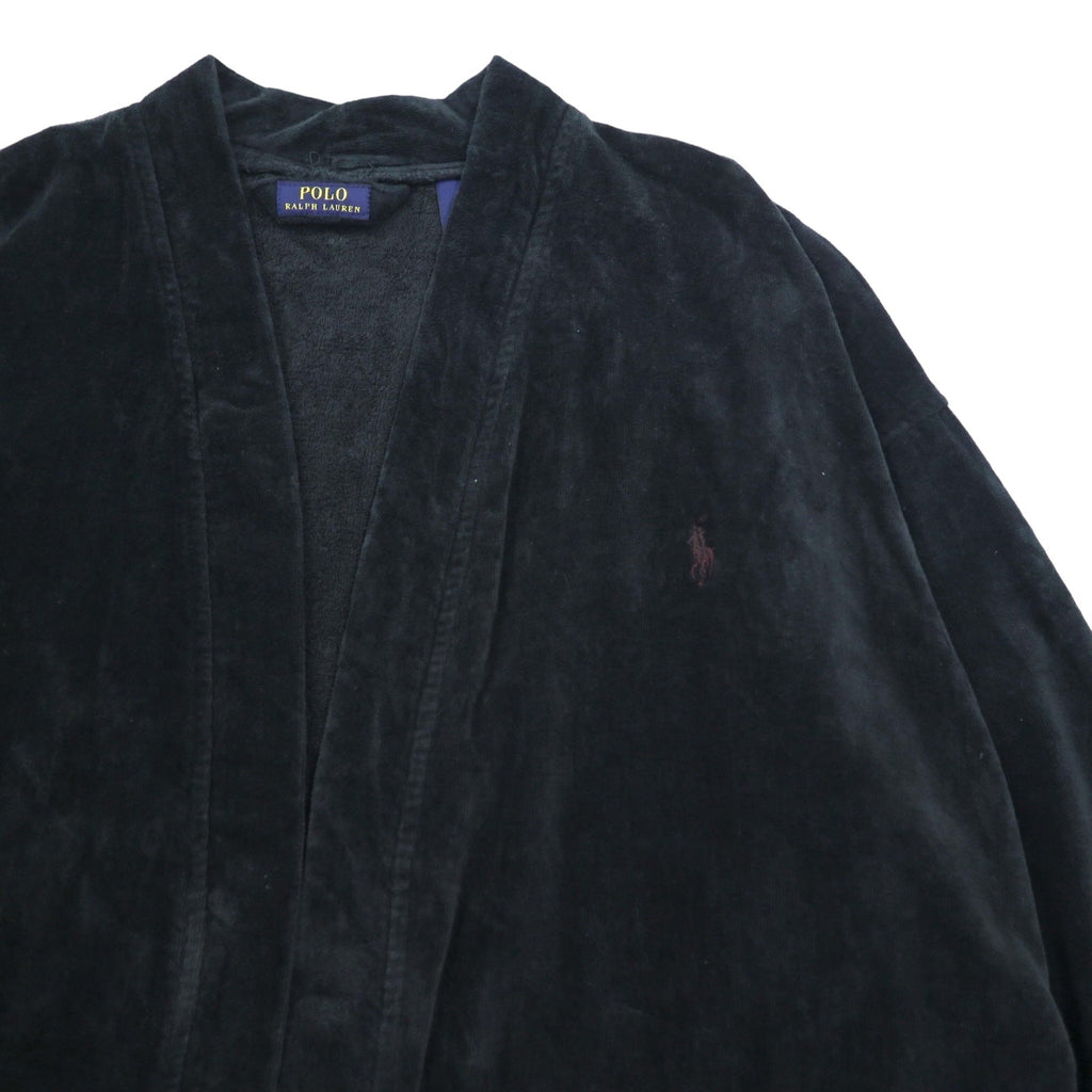 POLO RALPH LAUREN Accappatoio in spugna L/XL nero in cotone con cintura