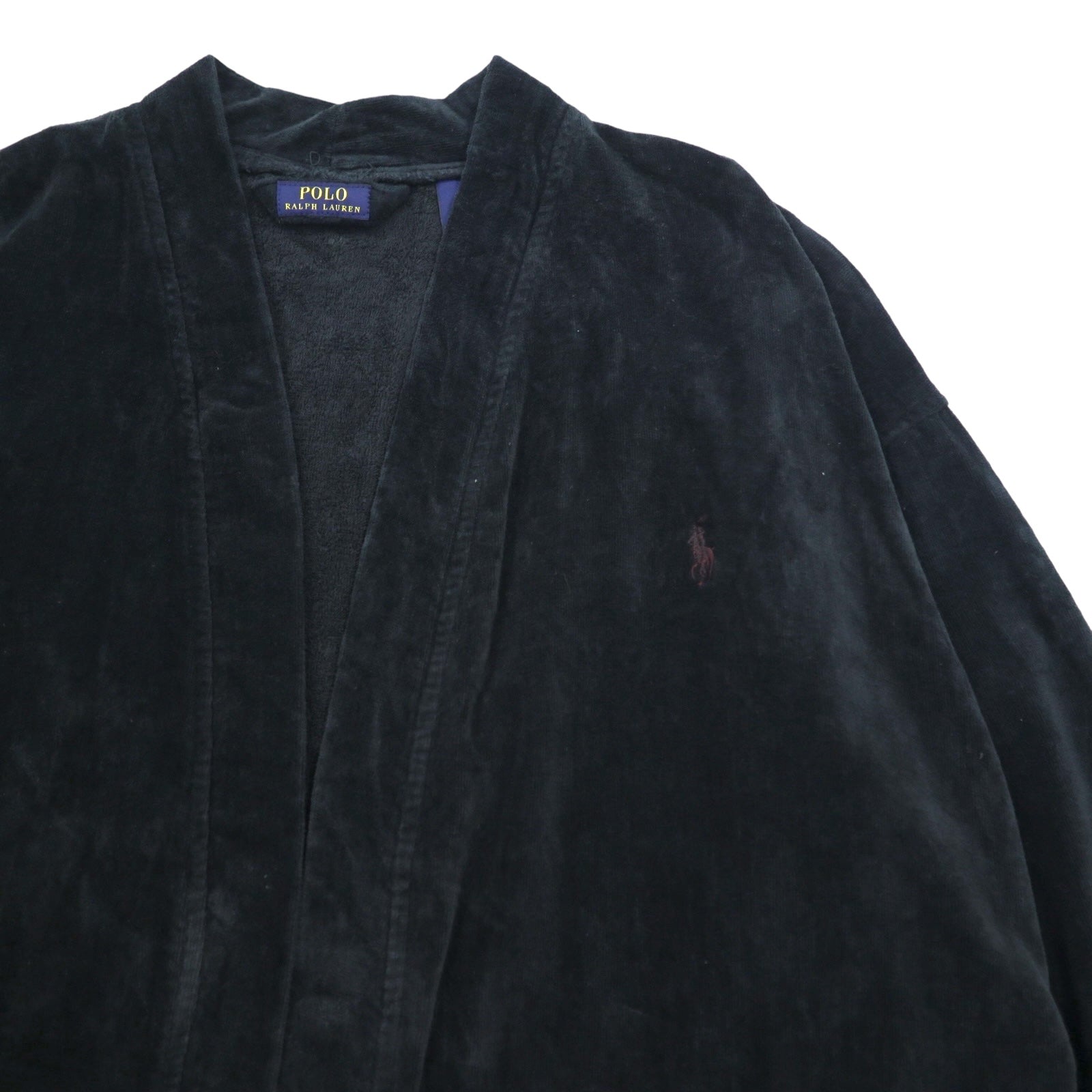 POLO RALPH LAUREN Accappatoio in spugna L/XL nero in cotone con cintura