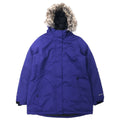 Eddie Bauer WeatherEdge Down Parka Cappotto Piumino L Blu Navy Poliestere Pelliccia Staccabile WEATHER EDGE