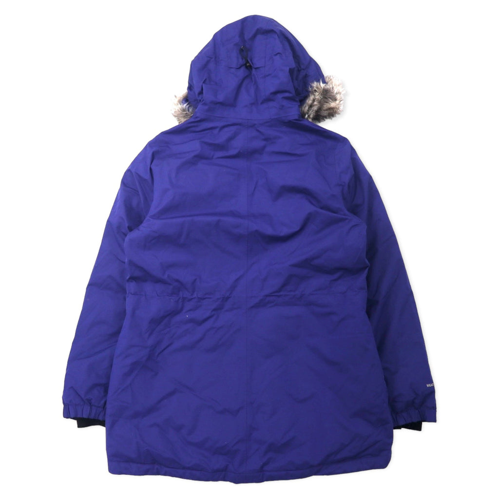 Eddie Bauer WeatherEdge Down Parka Cappotto Piumino L Blu Navy Poliestere Pelliccia Staccabile WEATHER EDGE