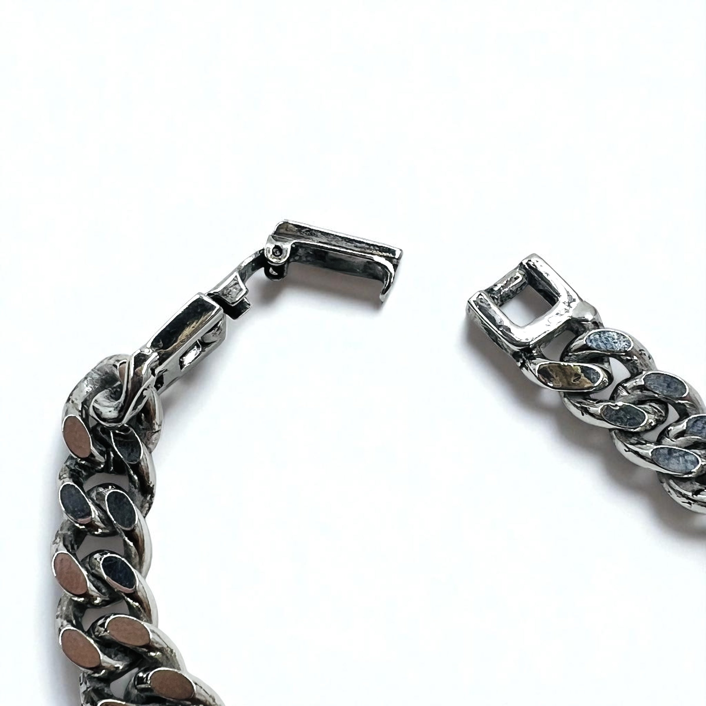 VERSACE Vintage Medusa Bracciale a Catena Maglia Curb Argento Made in Italy