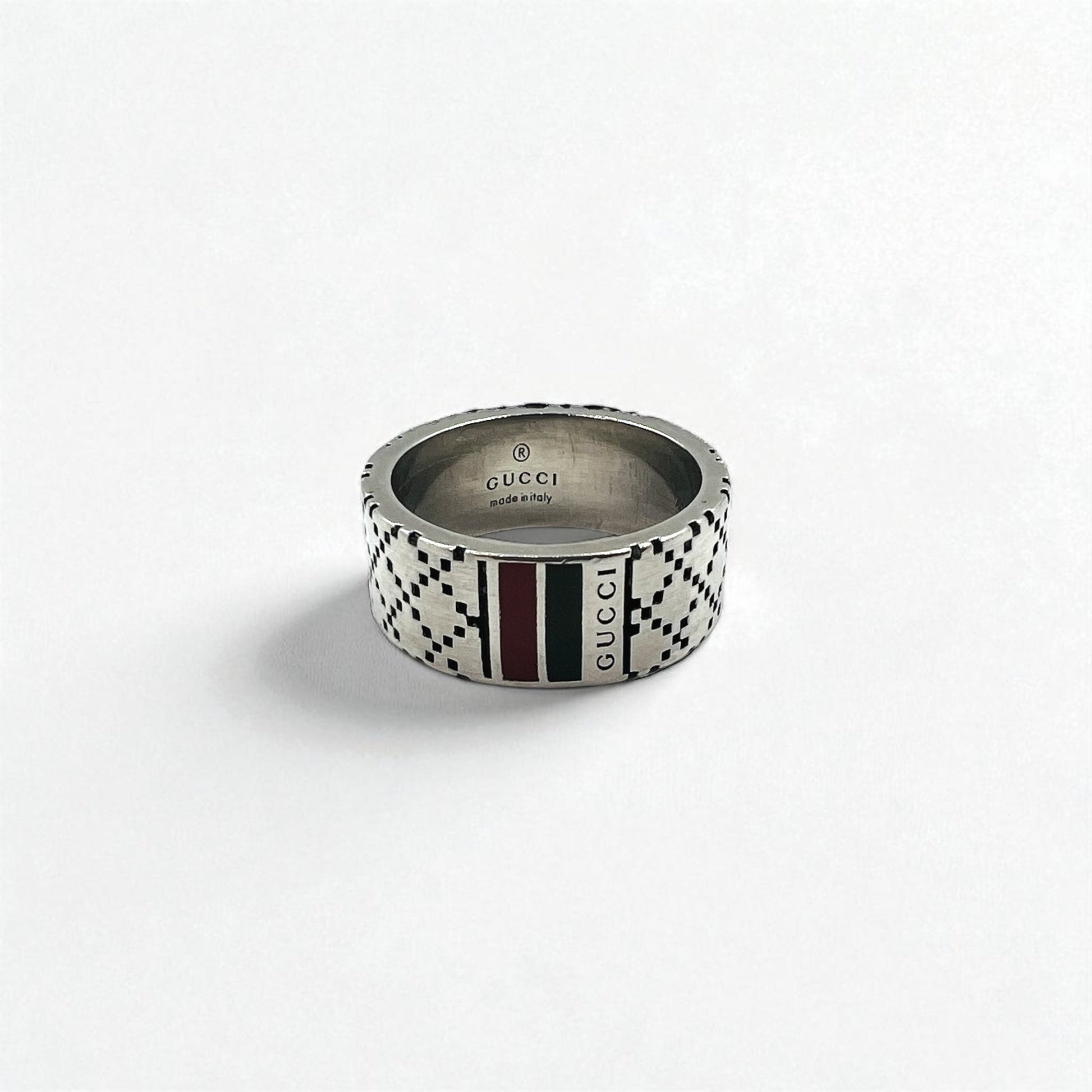GUCCI Anello Sherry Line Diamantissima, misura 14, Argento Ag925, Made in Italy