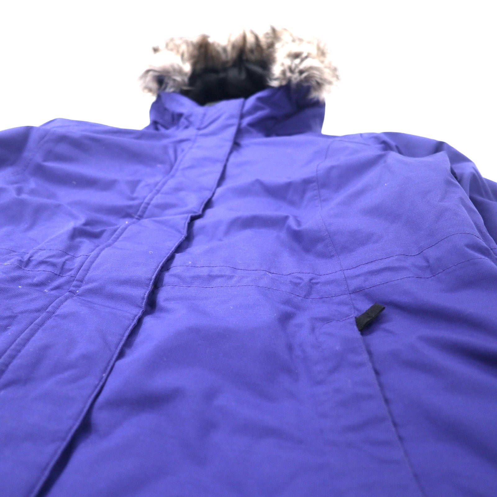 Eddie Bauer WeatherEdge Down Parka Cappotto Piumino L Blu Navy Poliestere Pelliccia Staccabile WEATHER EDGE