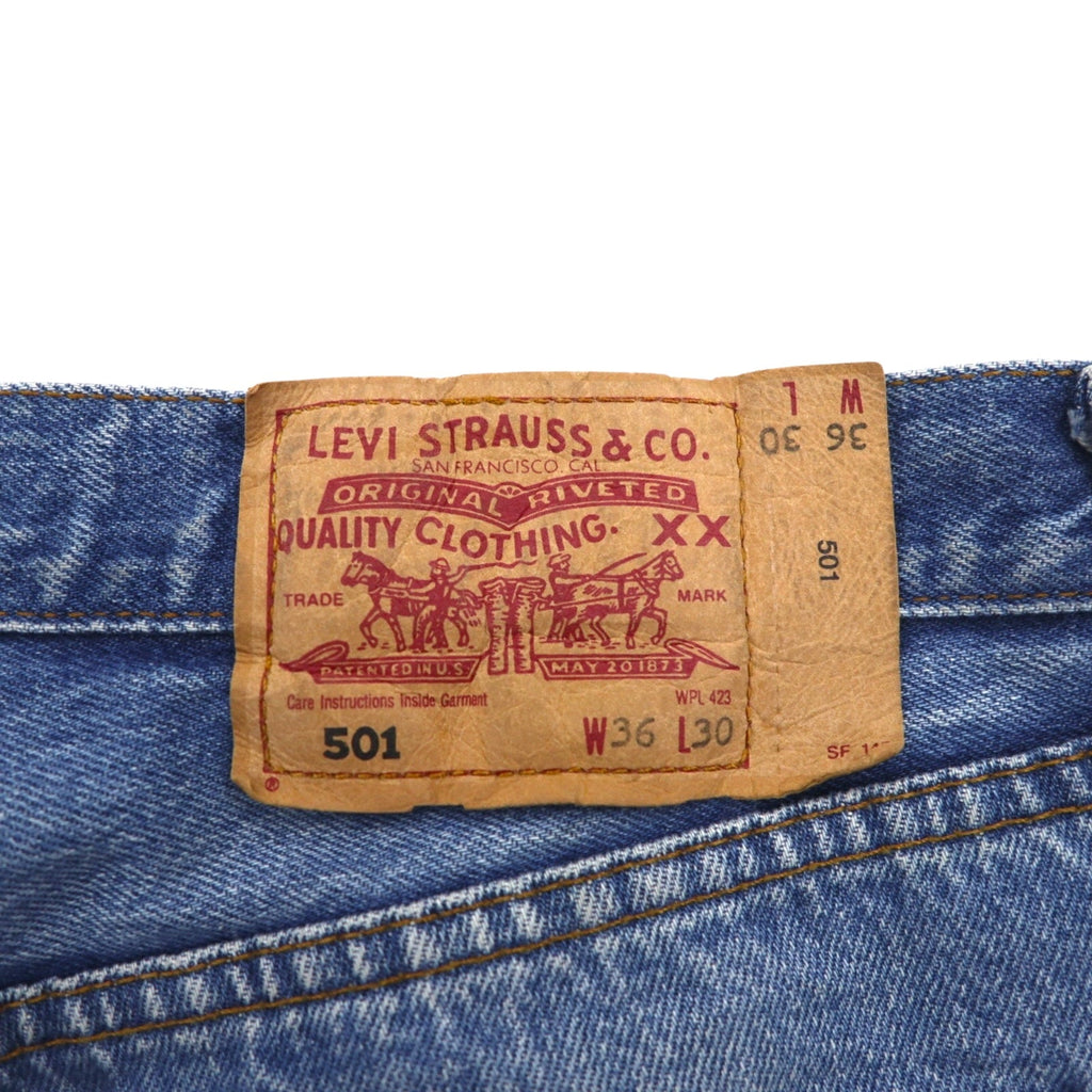 Levi's anni 2000 Euro Levi's 501 jeans taglia L indaco blu, chiusura con bottoni, 00501 0114 made in Polonia