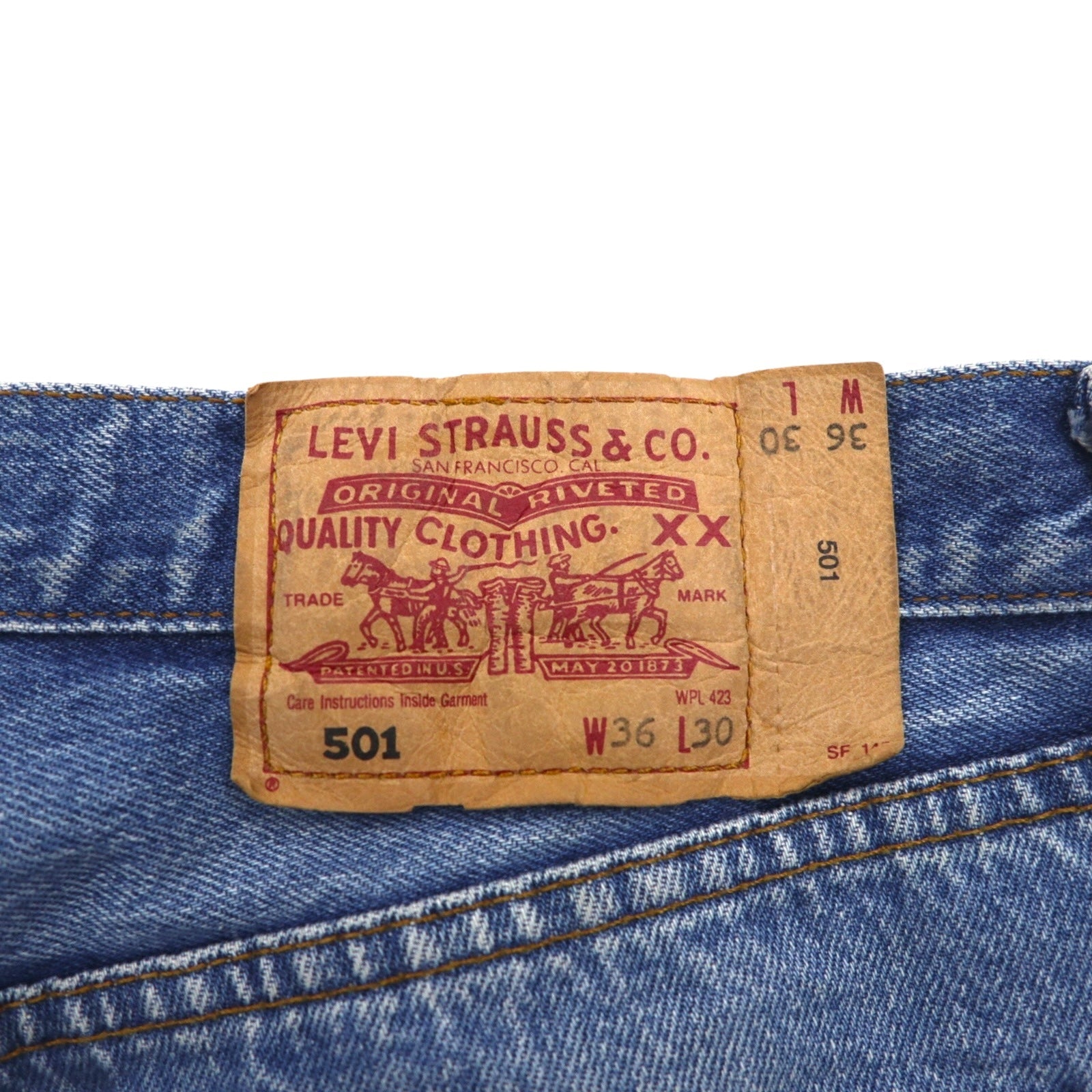 Levi's anni 2000 Euro Levi's 501 jeans taglia L indaco blu, chiusura con bottoni, 00501 0114 made in Polonia