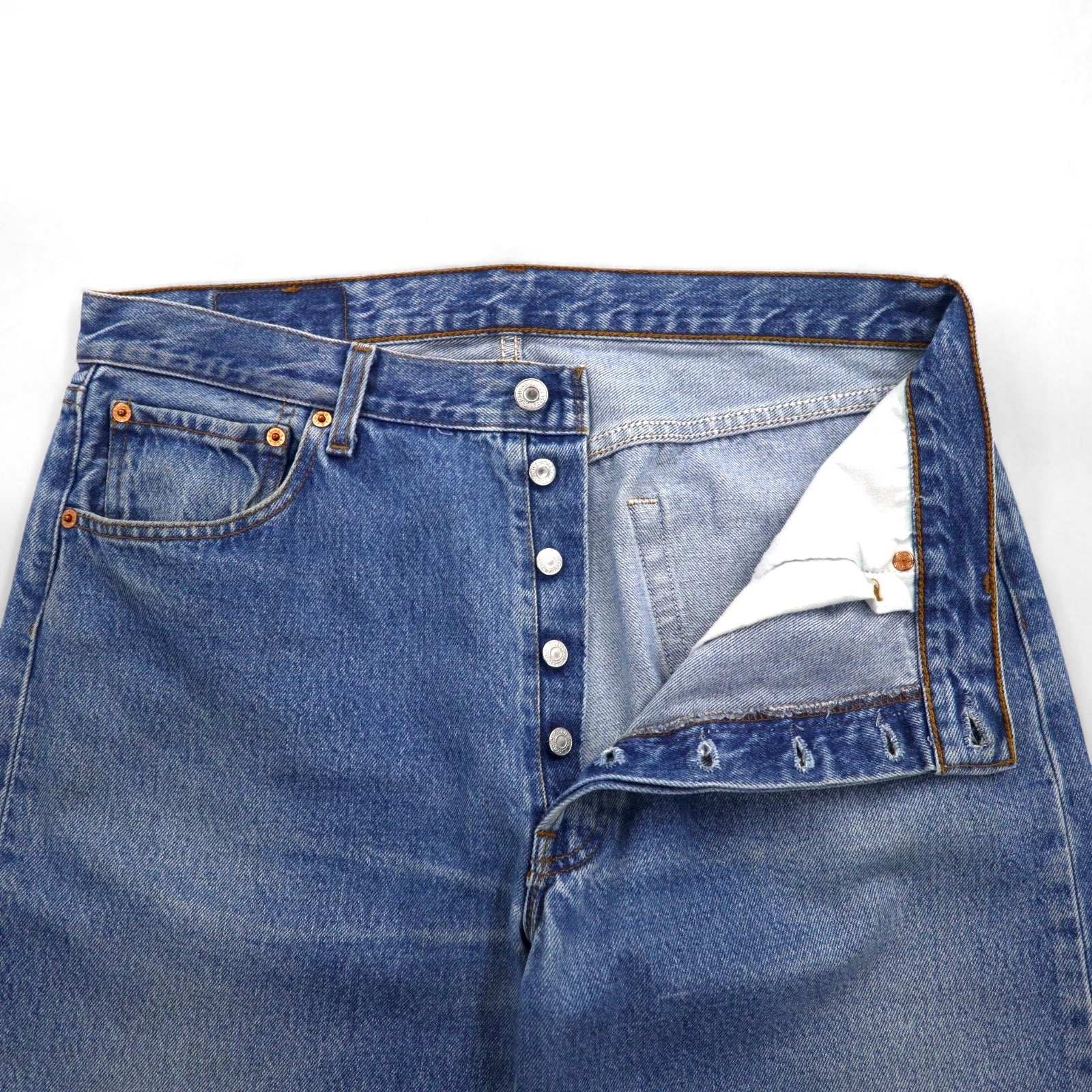 Levi's anni 2000 Euro Levi's 501 jeans taglia L indaco blu, chiusura con bottoni, 00501 0114 made in Polonia