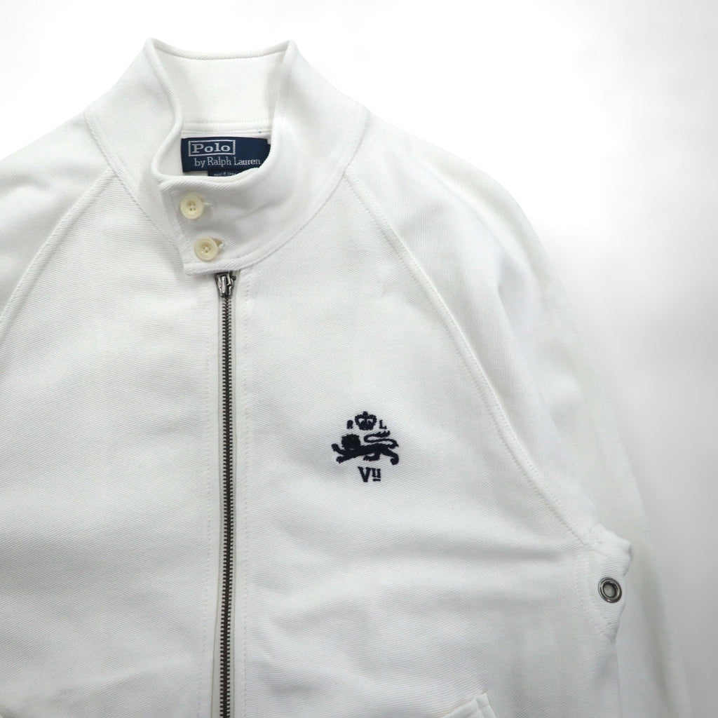 Polo Ralph Lauren 90年代 スタンドカラー ジップアップジャケット M ホワイト コットン