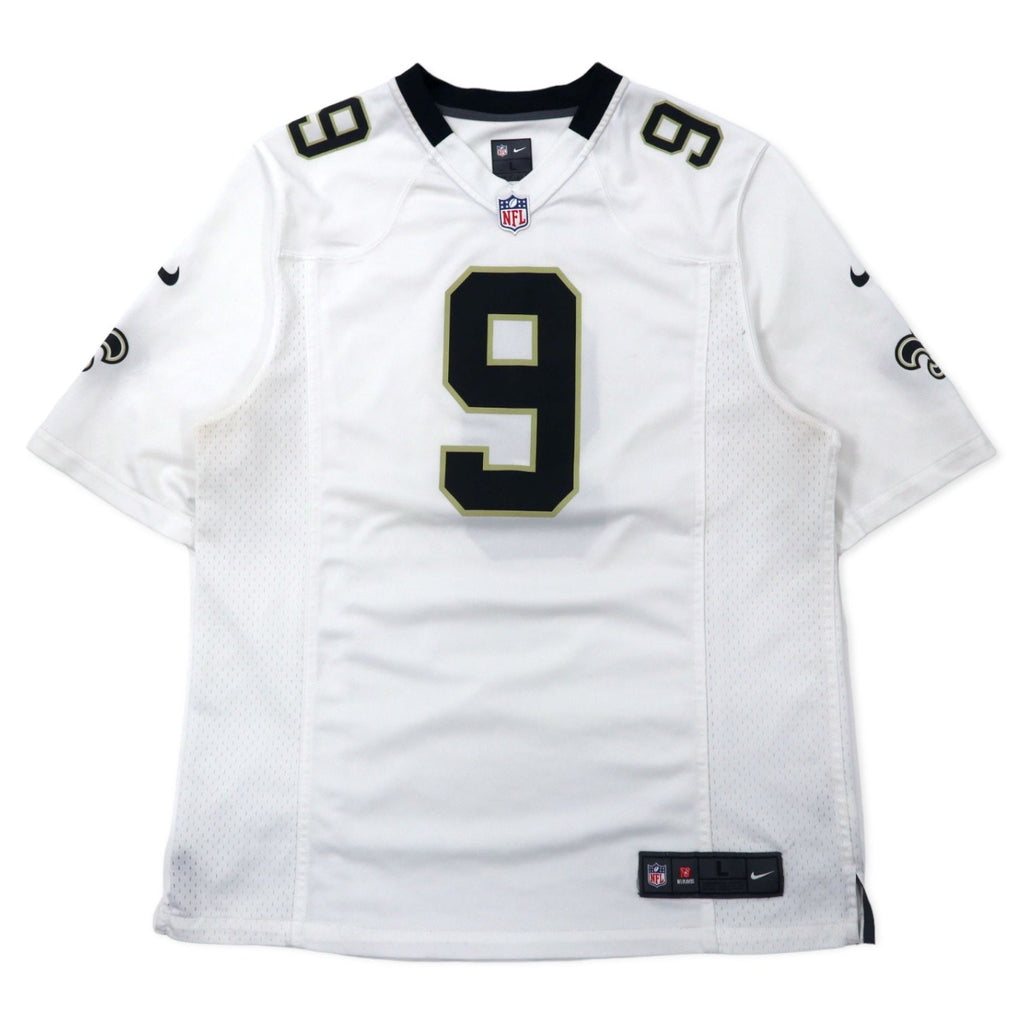 NIKE Maglia da gioco L bianca Poliestere Mesh NFL New Orleans Saints Numerata BREES