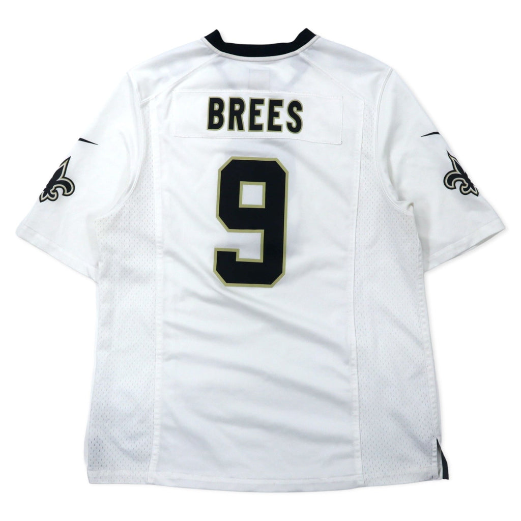 NIKE Maglia da gioco L bianca Poliestere Mesh NFL New Orleans Saints Numerata BREES