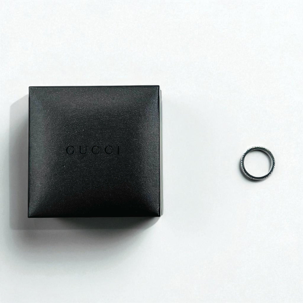 GUCCI Anello Sherry Line Diamantissima, misura 14, Argento Ag925, Made in Italy