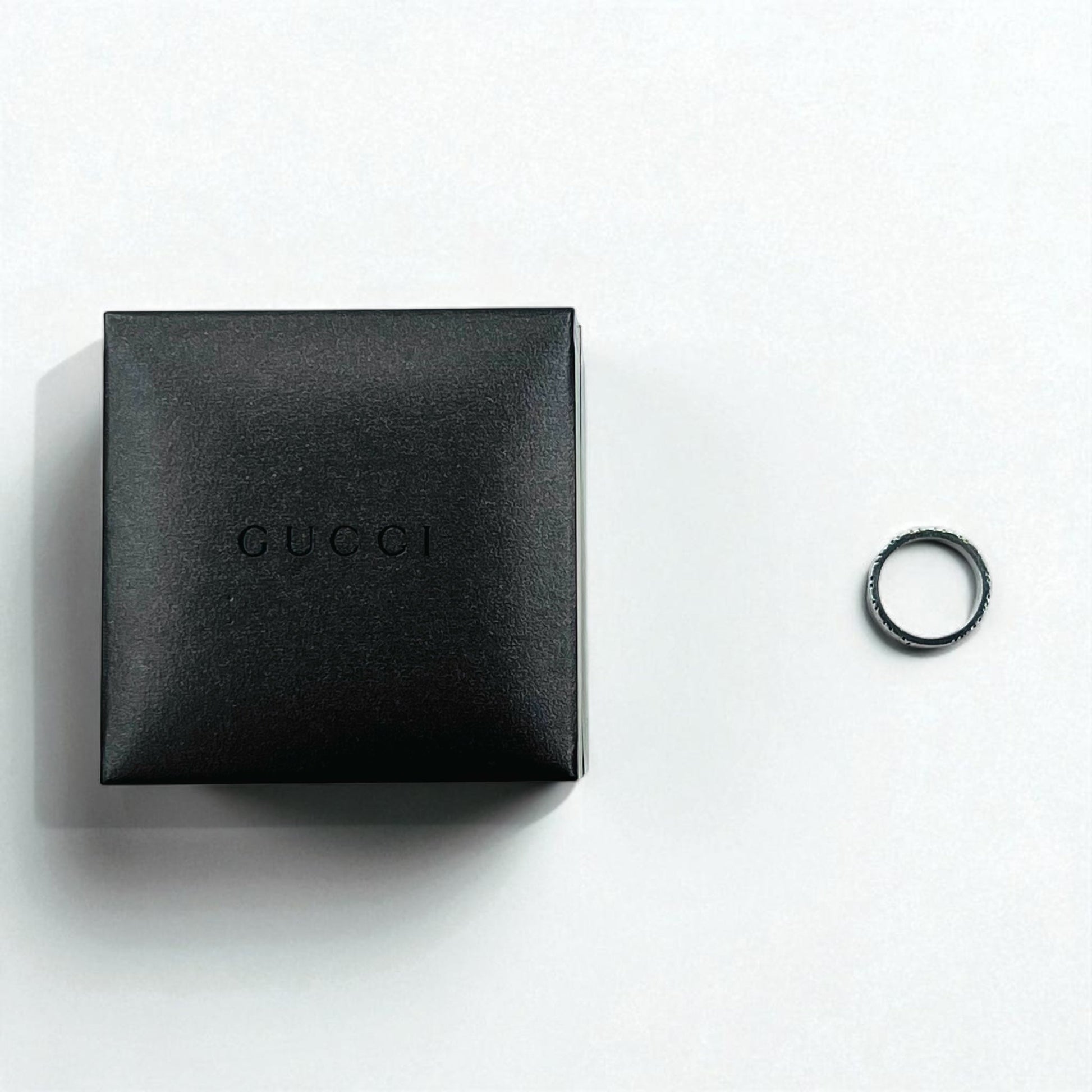 GUCCI Anello Sherry Line Diamantissima, misura 14, Argento Ag925, Made in Italy
