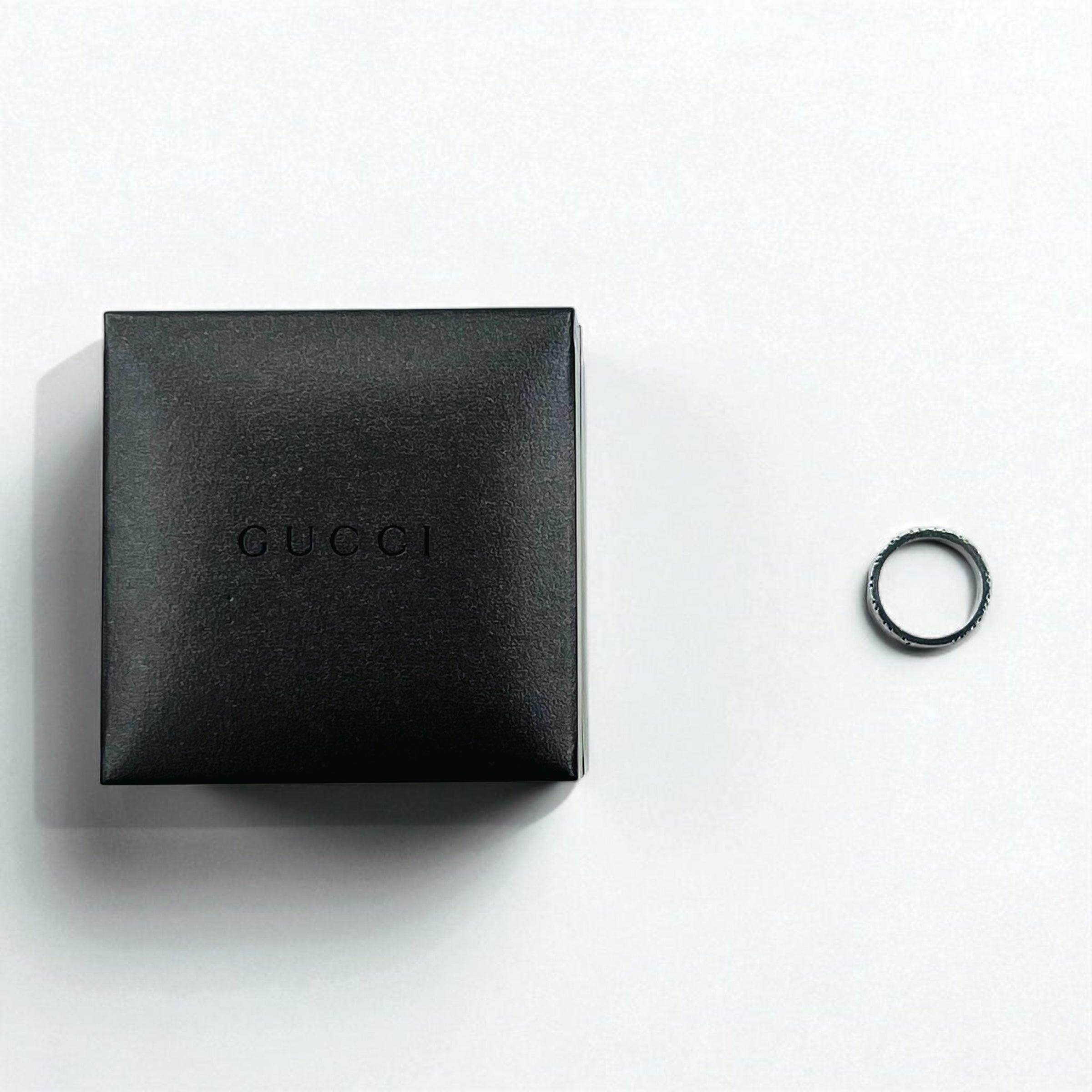 GUCCI Anello Sherry Line Diamantissima, misura 14, Argento Ag925, Made in Italy