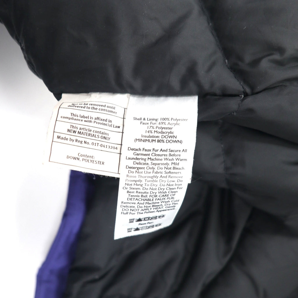 Eddie Bauer WeatherEdge Down Parka Cappotto Piumino L Blu Navy Poliestere Pelliccia Staccabile WEATHER EDGE