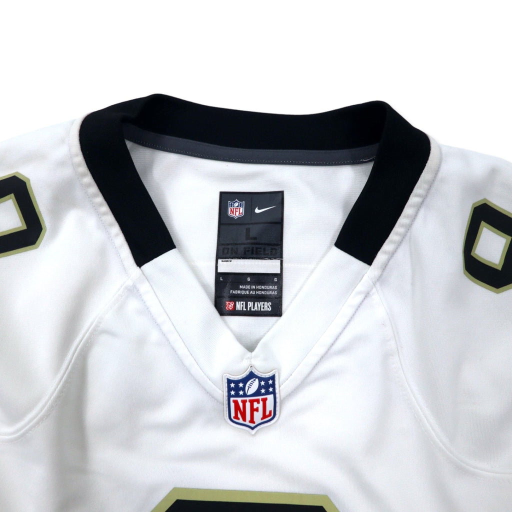 NIKE Maglia da gioco L bianca Poliestere Mesh NFL New Orleans Saints Numerata BREES