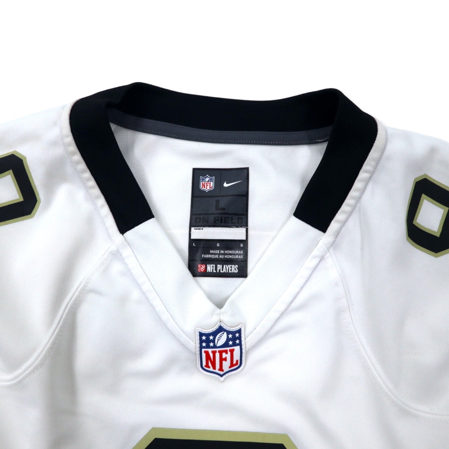 NIKE Maglia da gioco L bianca Poliestere Mesh NFL New Orleans Saints Numerata BREES