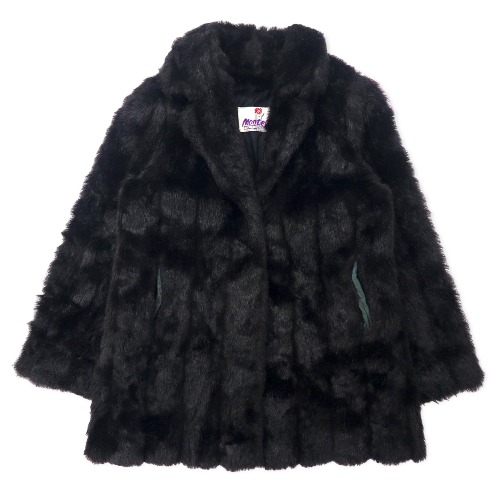 Monterey USA 90s Giacca in pelliccia sintetica Cappotto in pelliccia sintetica 10 Nero Acrilico