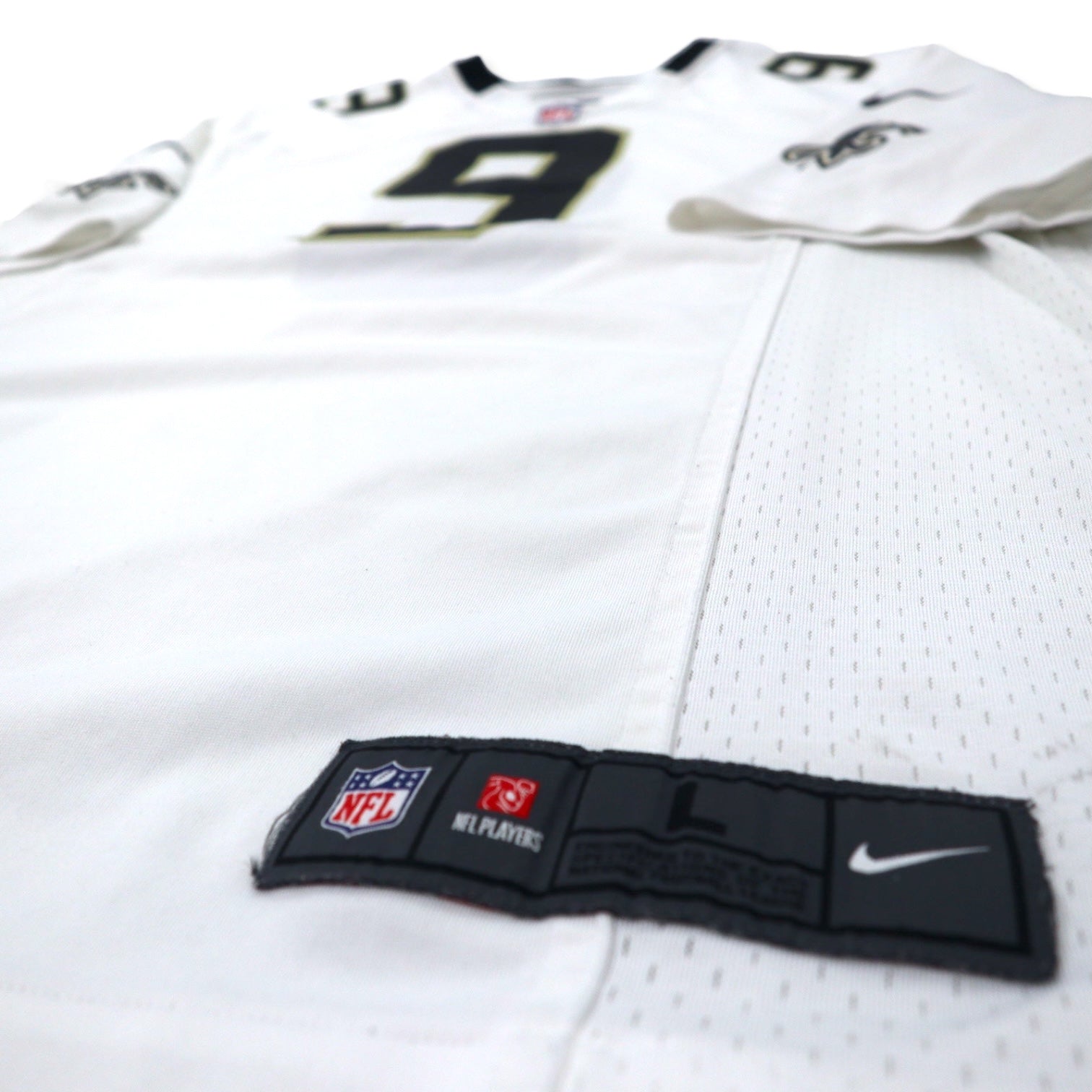 NIKE Maglia da gioco L bianca Poliestere Mesh NFL New Orleans Saints Numerata BREES