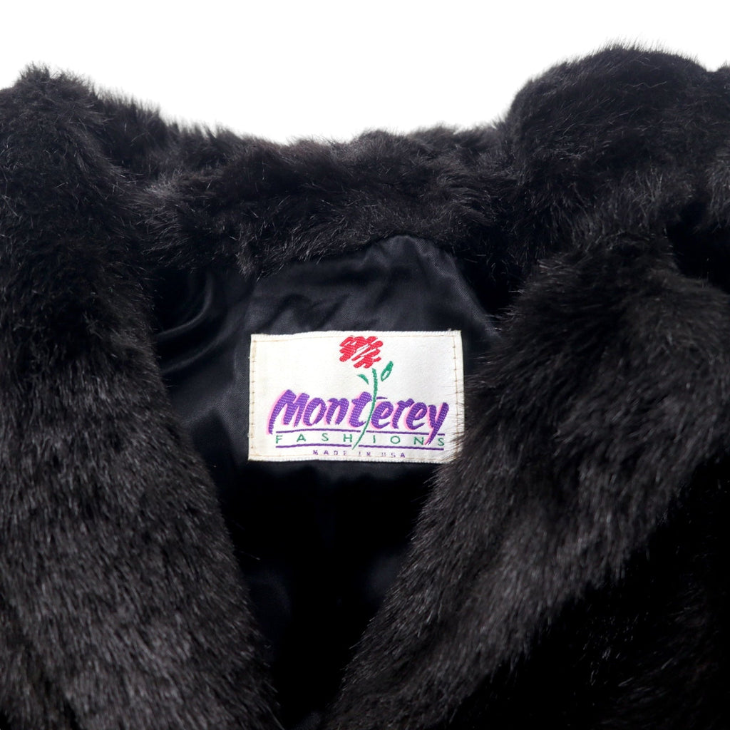 Monterey USA 90s Giacca in pelliccia sintetica Cappotto in pelliccia sintetica 10 Nero Acrilico