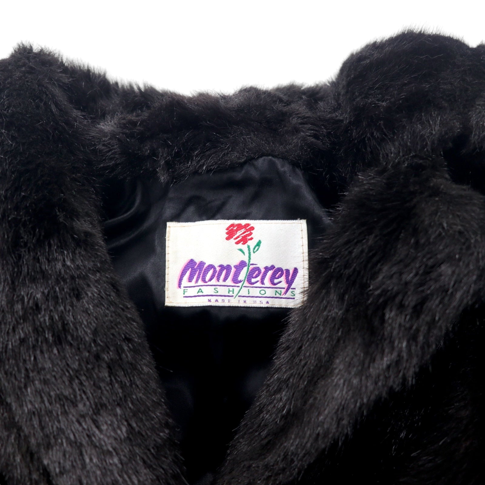 Monterey USA 90s Giacca in pelliccia sintetica Cappotto in pelliccia sintetica 10 Nero Acrilico
