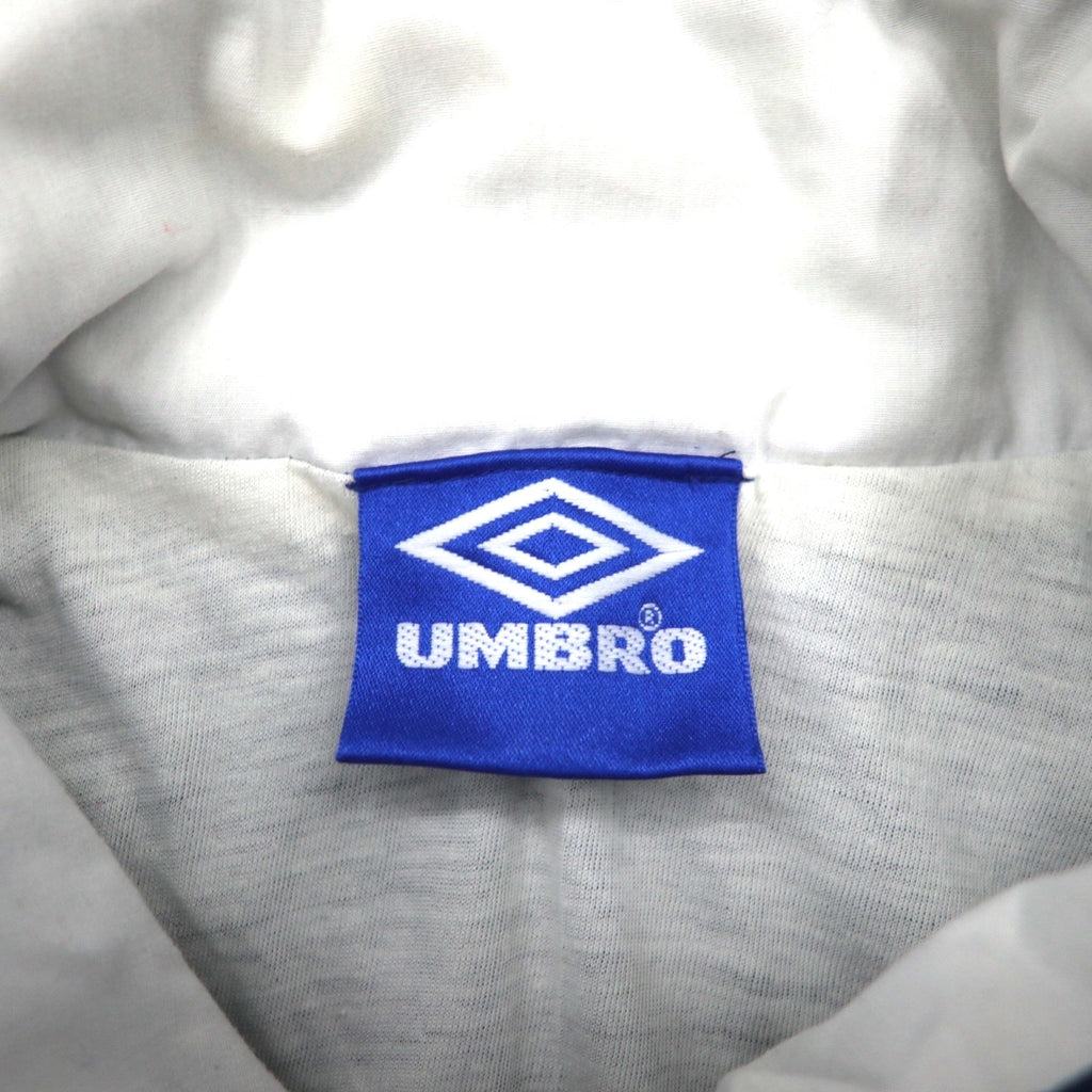 UMBRO anni 2000 Giacca Anorak Mezza Zip XL Blu Marino Logo Monopuntino Tasca a Canguro