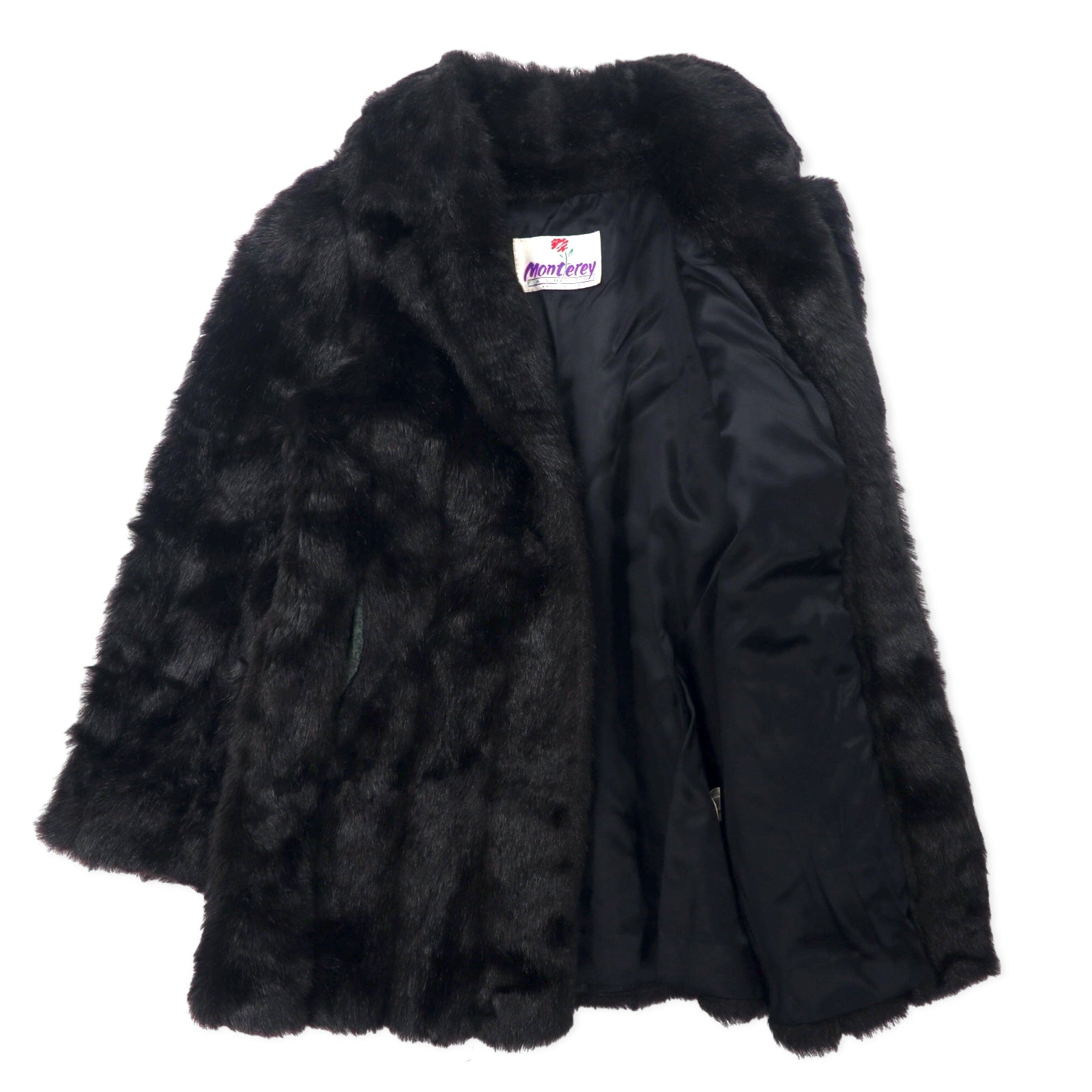Monterey USA 90s Giacca in pelliccia sintetica Cappotto in pelliccia sintetica 10 Nero Acrilico