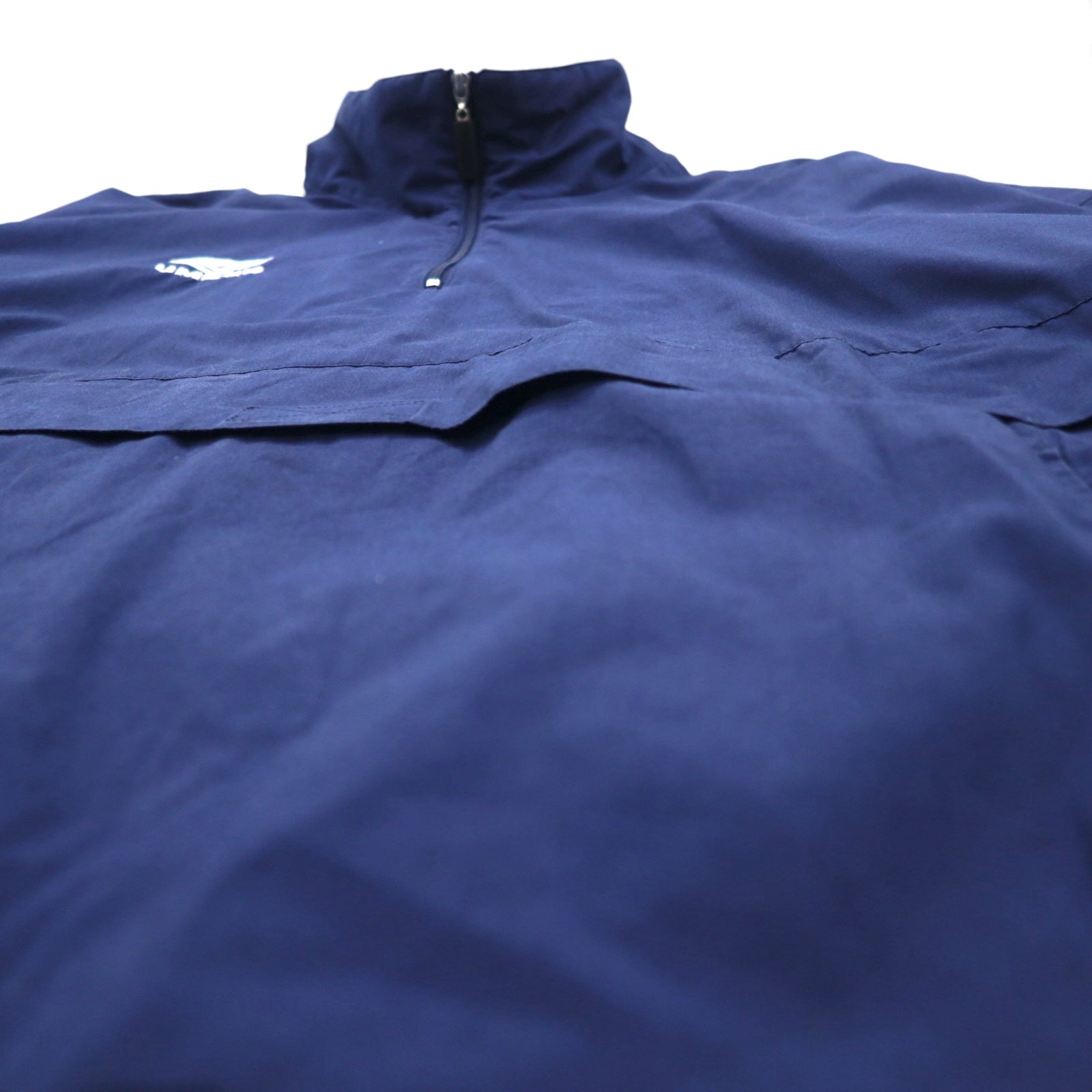 UMBRO anni 2000 Giacca Anorak Mezza Zip XL Blu Marino Logo Monopuntino Tasca a Canguro