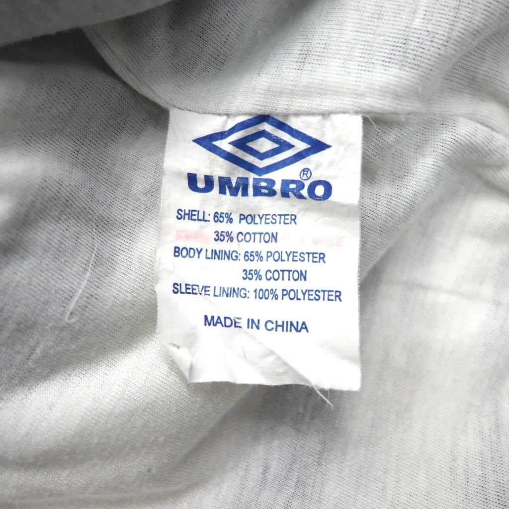 UMBRO anni 2000 Giacca Anorak Mezza Zip XL Blu Marino Logo Monopuntino Tasca a Canguro