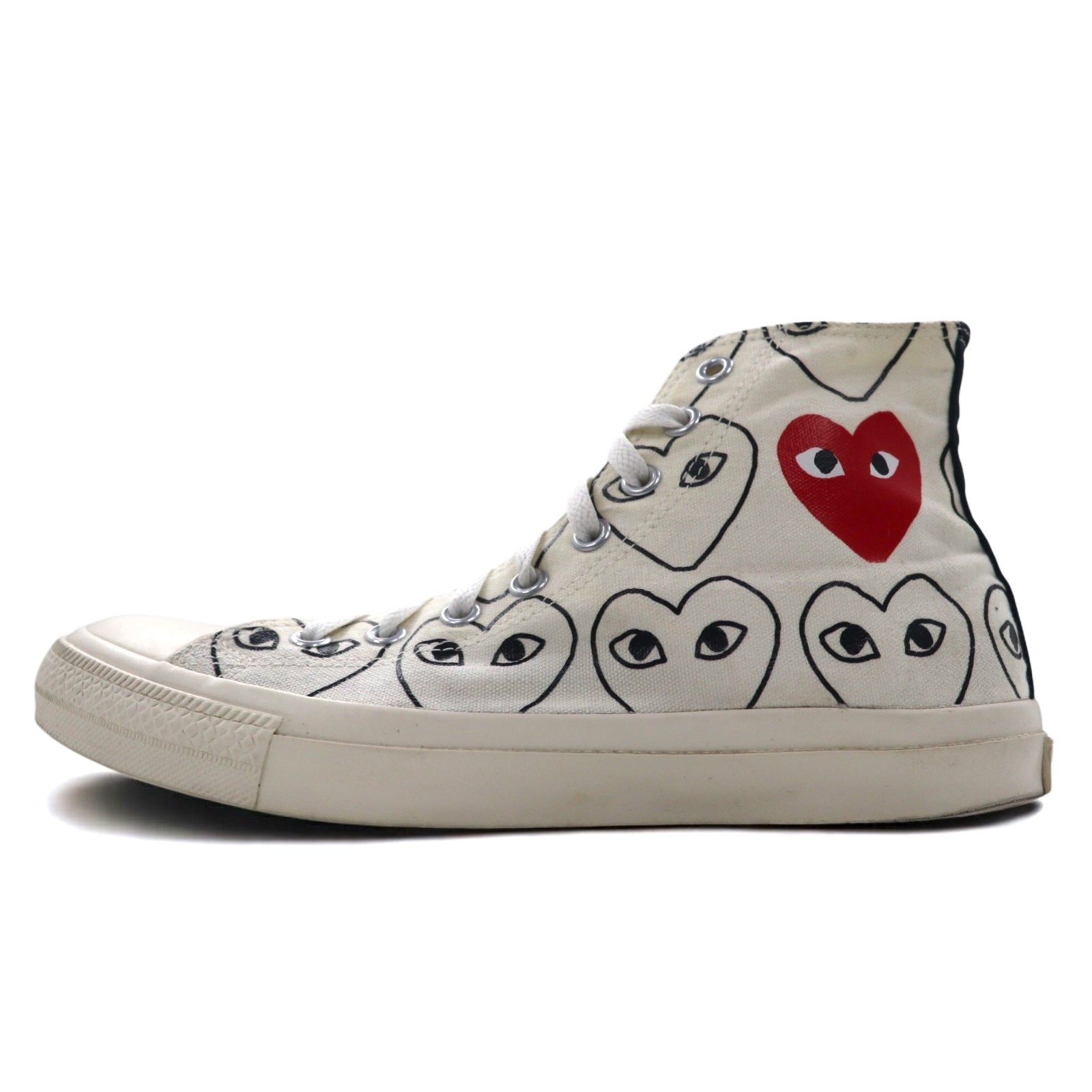 PLAY COMME des GARCONS × CONVERSE Chuck Taylor Hi Sneaker 27cm Bianco Canvas 1CL703