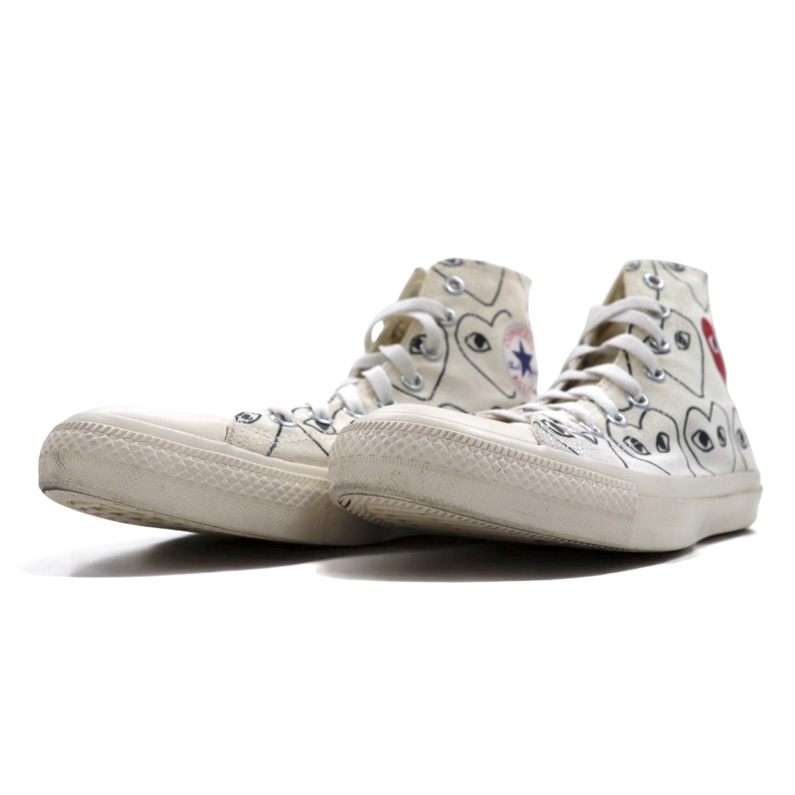 PLAY COMME des GARCONS × CONVERSE Chuck Taylor Hi Sneaker 27cm Bianco Canvas 1CL703