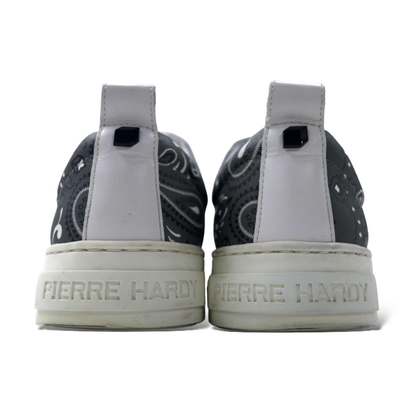 PIERRE HARDY オリースニーカー 23cm イエロー グレー バンダナ柄 レザー GREY-YELLOW BANDANA ポルトガル製